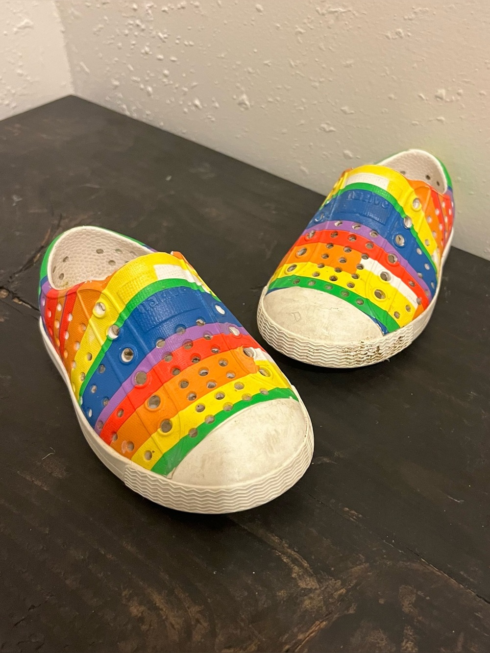 Native Rainbow Colorful Slip On Summer Kidcore Shoes Unisex Toddler Size 5